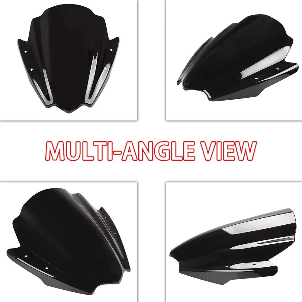 Universal Motorcycle Windshield Fit For 22 - 25mm Handlebar Street Bikes Bracket Heightened Modified Thickened Front WindScreen
