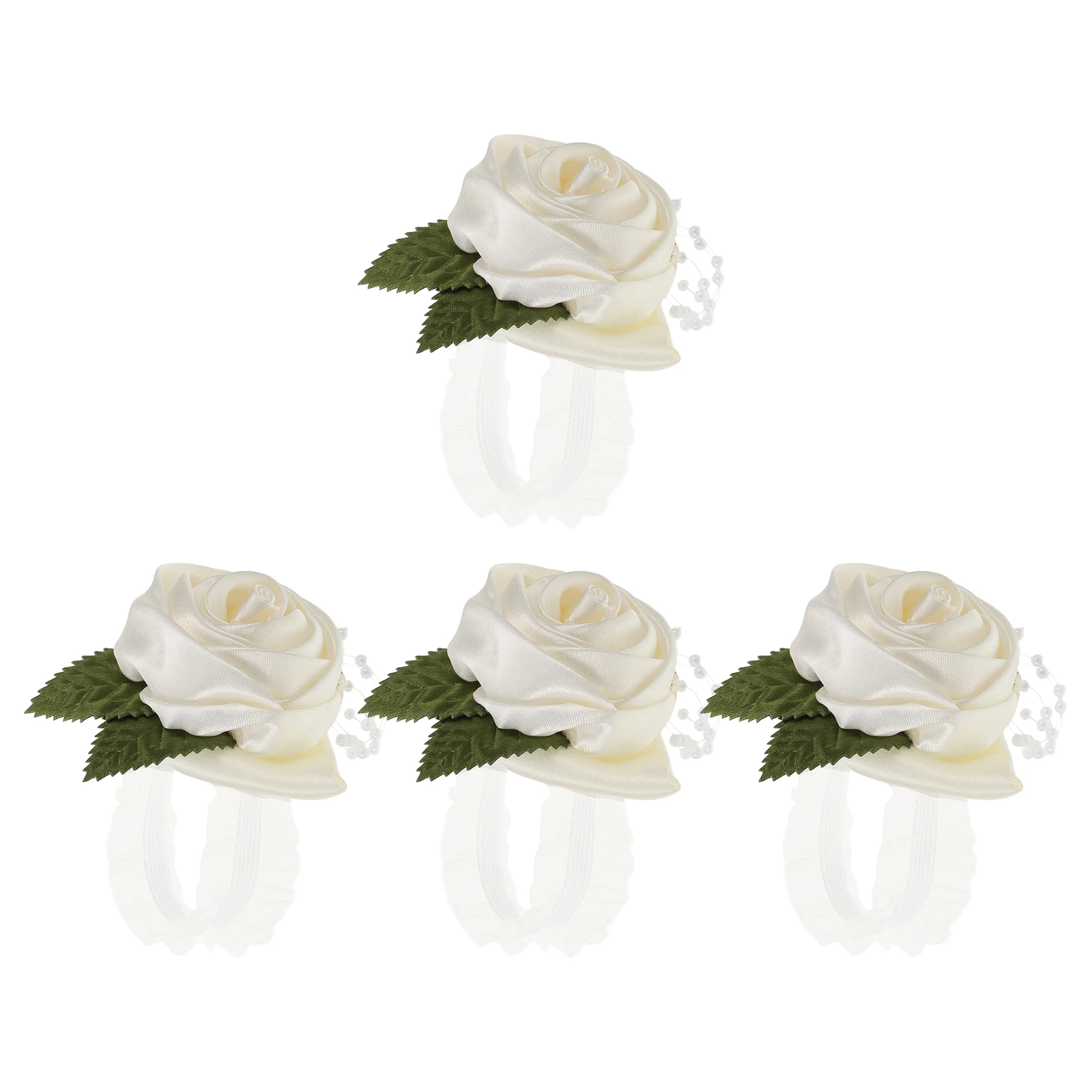 

4 Pcs Wrist Flower for Bride Corsage Rustic Wedding Decor Alloys Bridesmaid Ornament