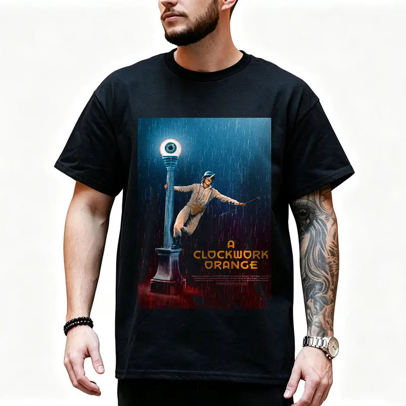 A Clockwork Orange Vintage 90s Graphic T‑Shirt 0907 Dystopian Movie Alex Droogs Print Short Sleeve Punk Gothic Streetwear Tees