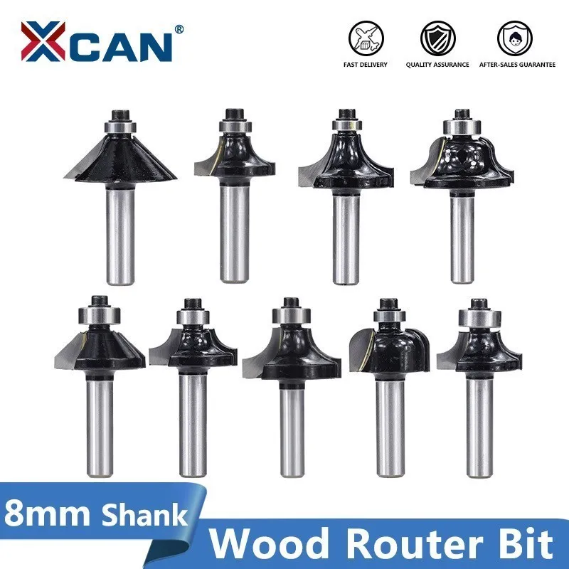 XCAN 8mm Shank Trimmer Ceaning Flush Trim Wood Router Bit Straight End Milll Tungsten Milling Cutters For Wood Woodworking Tools