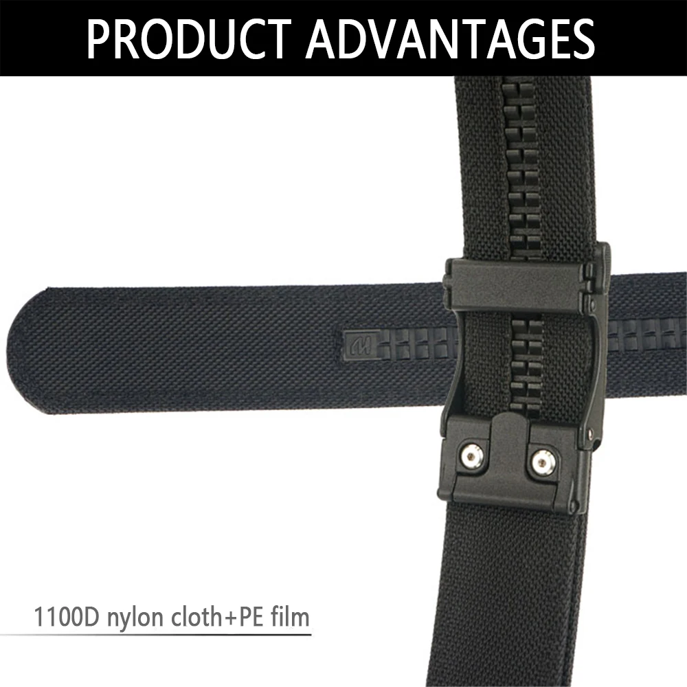 TUSHI Neuer militärischer taktischer Gürtel für Herren, eng, robust, Nylon, robust, harter Gürtel für Herren, Outdoor, Freizeitgürtel, automatischer Bund – Detail 9