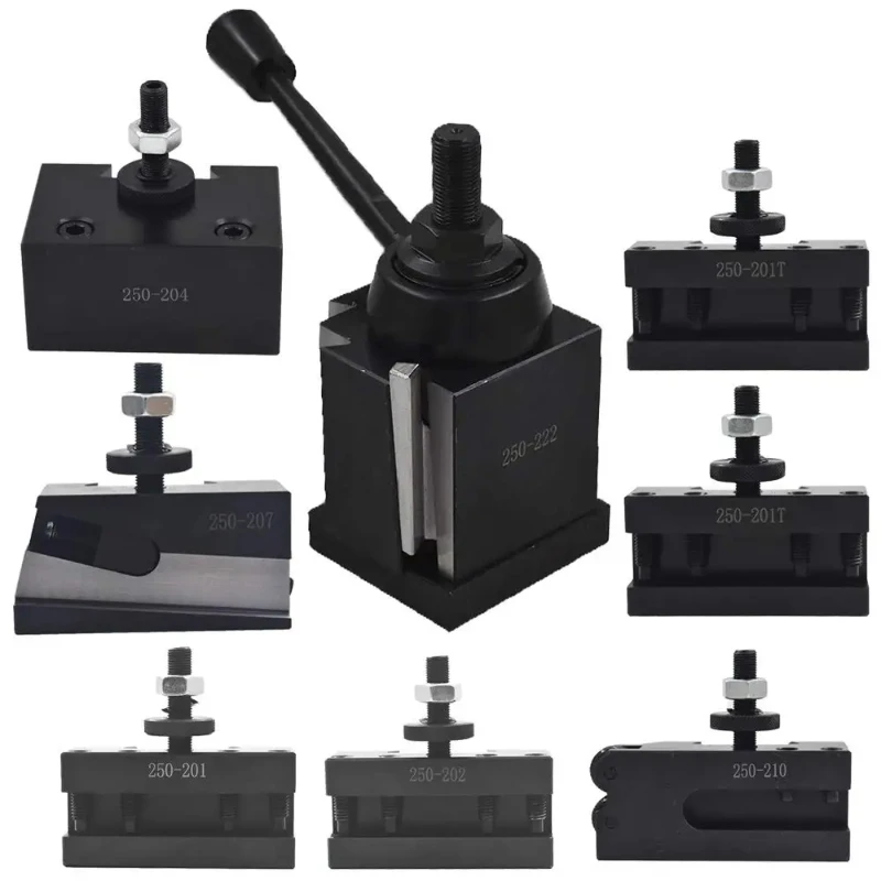 250-222 Tool Post Set Wedge Type Quick Change Turning and Facing Holders Fit for Lathe (8)