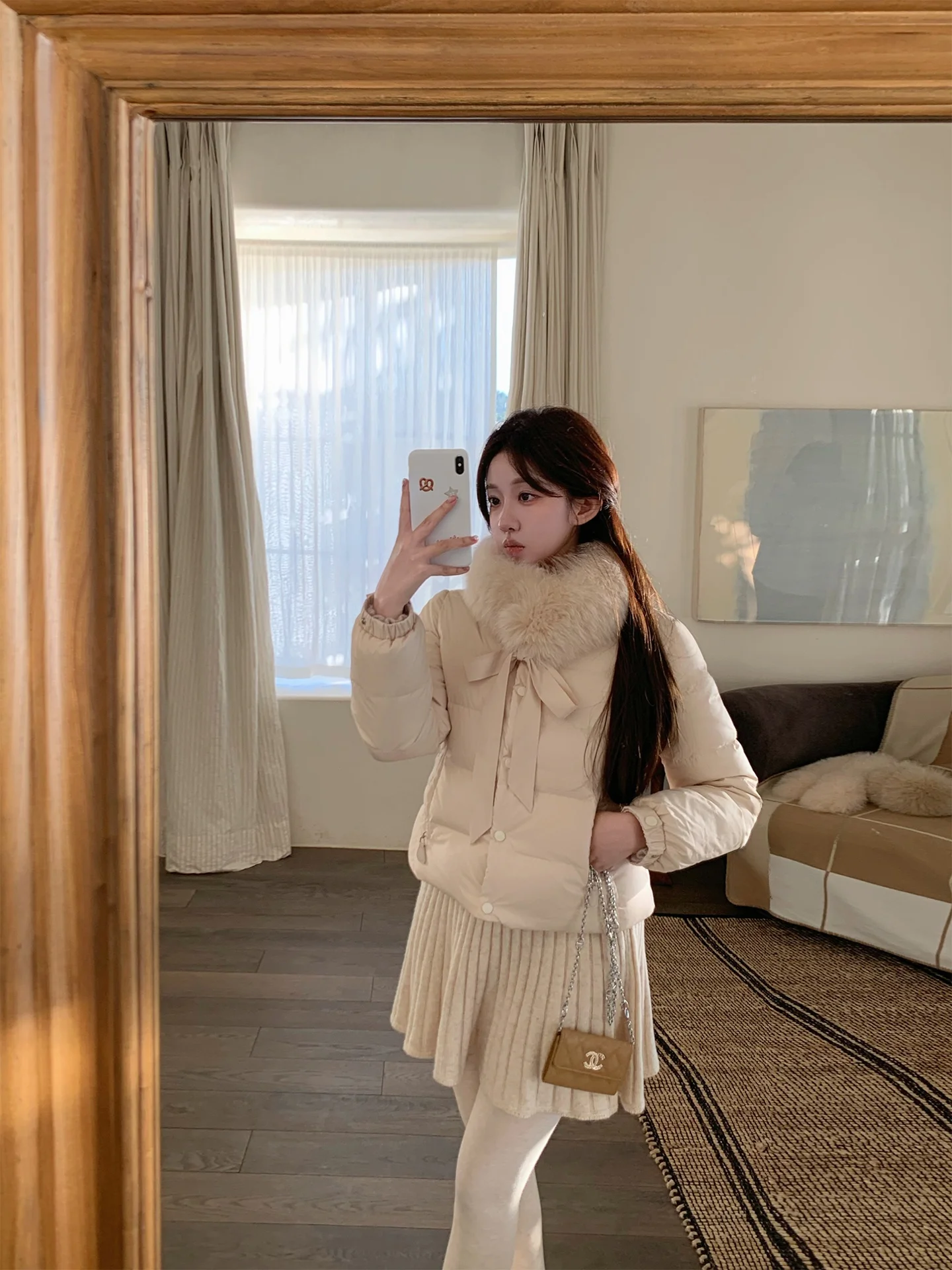 

Милое зимнее пальто-пуховик Ja Limited Edition с эффектом утяжки на талии, двухцветное, с 90% белым утиным пухом, теплая верхняя одежда