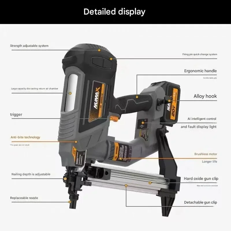 Freeman NUMAX LD40 بطارية ليثيوم دباسة الهواء الفولاذ المقاوم للصدأ اللاسلكي أظافر خرسانية لسطح ماكتا النجارة