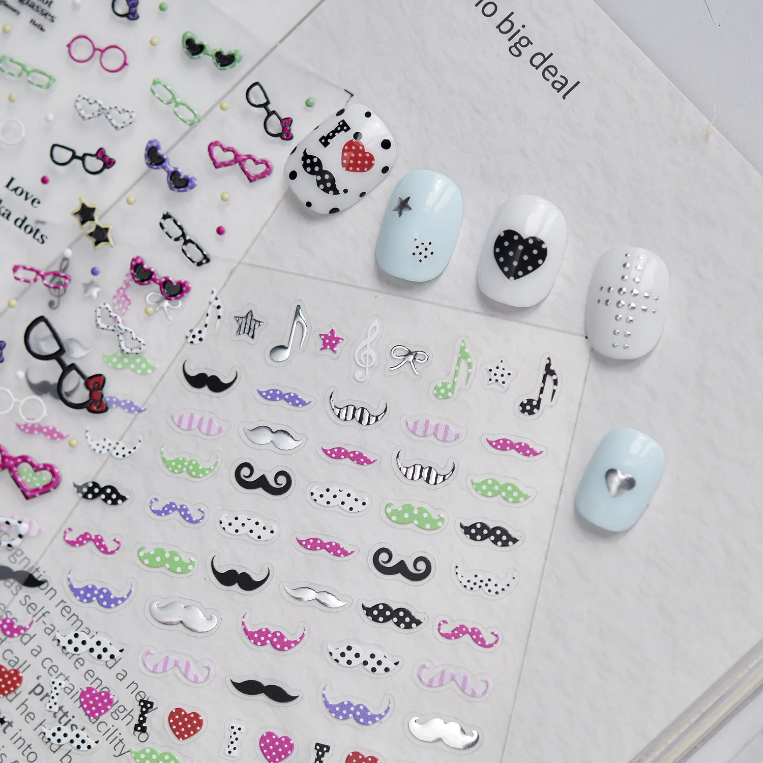 Fun Cartoon 5D Nail Decals Bla - đánh giá và giá Musical Instrument Symbols