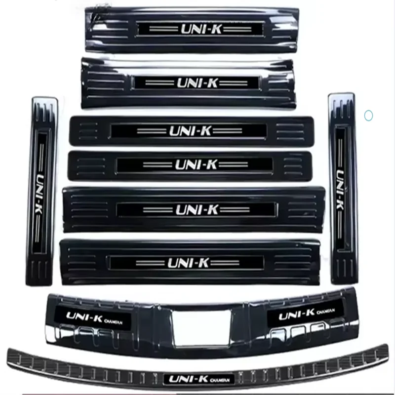 

For Changan Unik 2021-2024 Stainless Steel Trunk Tread Plate Trim Scuff Plate Door Sill Car Accessories Anti-Rub Protection