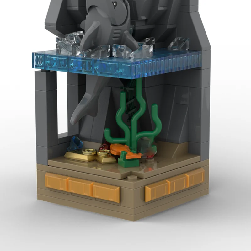 Modèle de Forteresse Pirate Moc, brique de Construction modulaire, requin sauté affamé, blocs technologiques, jouet de noël à monter soi-même, cadeau de Construction