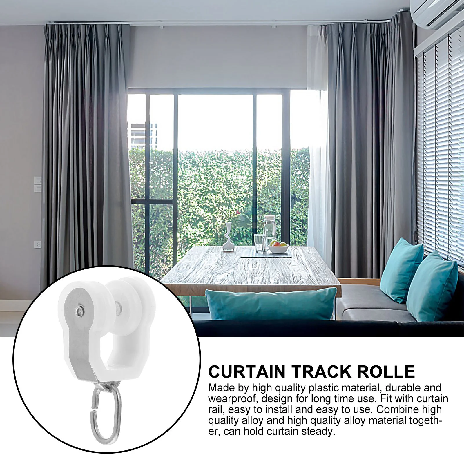 Curtain Rail Slide Curtain Rail Track Gliders Sliding Roller Runner Hook Wheel Steel Wheel Plastic Hanging Wheel