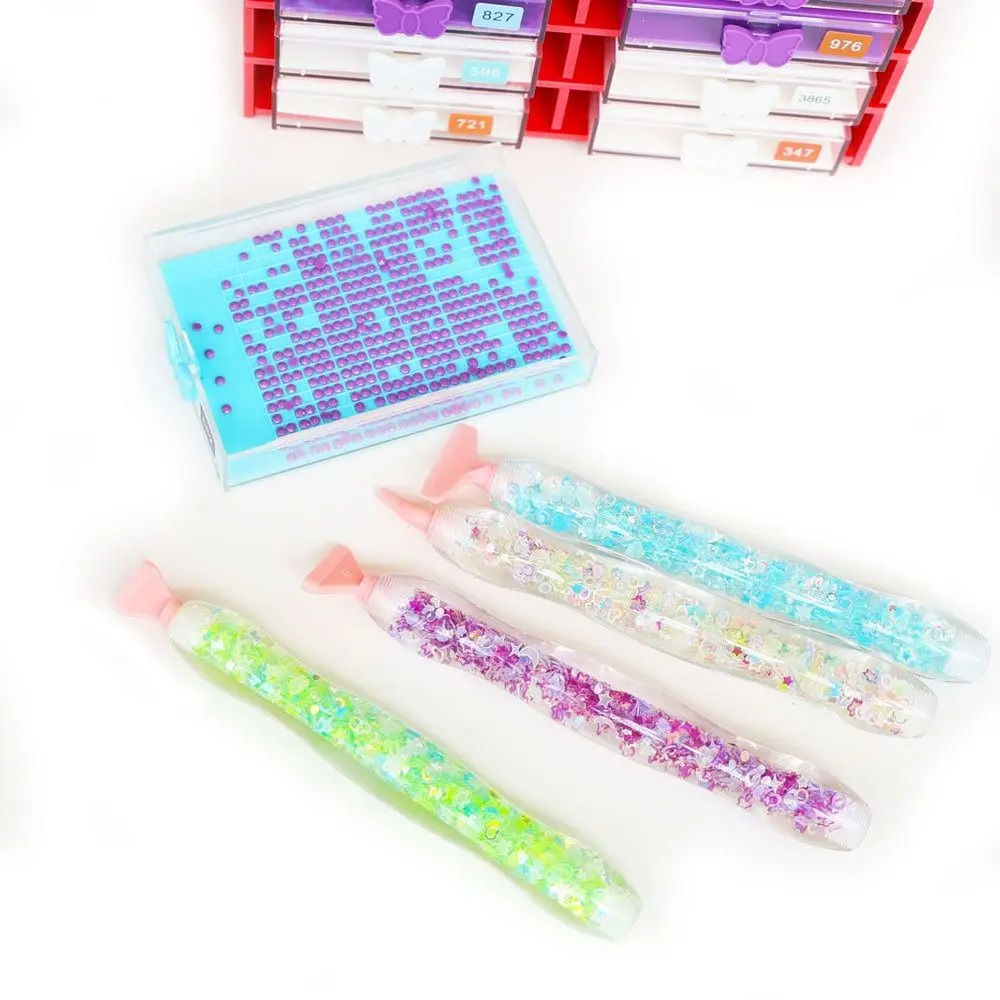 5D Diamond Painting Pen Kit Glow in the Dark Point Drill Pens with 12 Pen Tips Cross Stitch Embroidery Nail Art Accessories