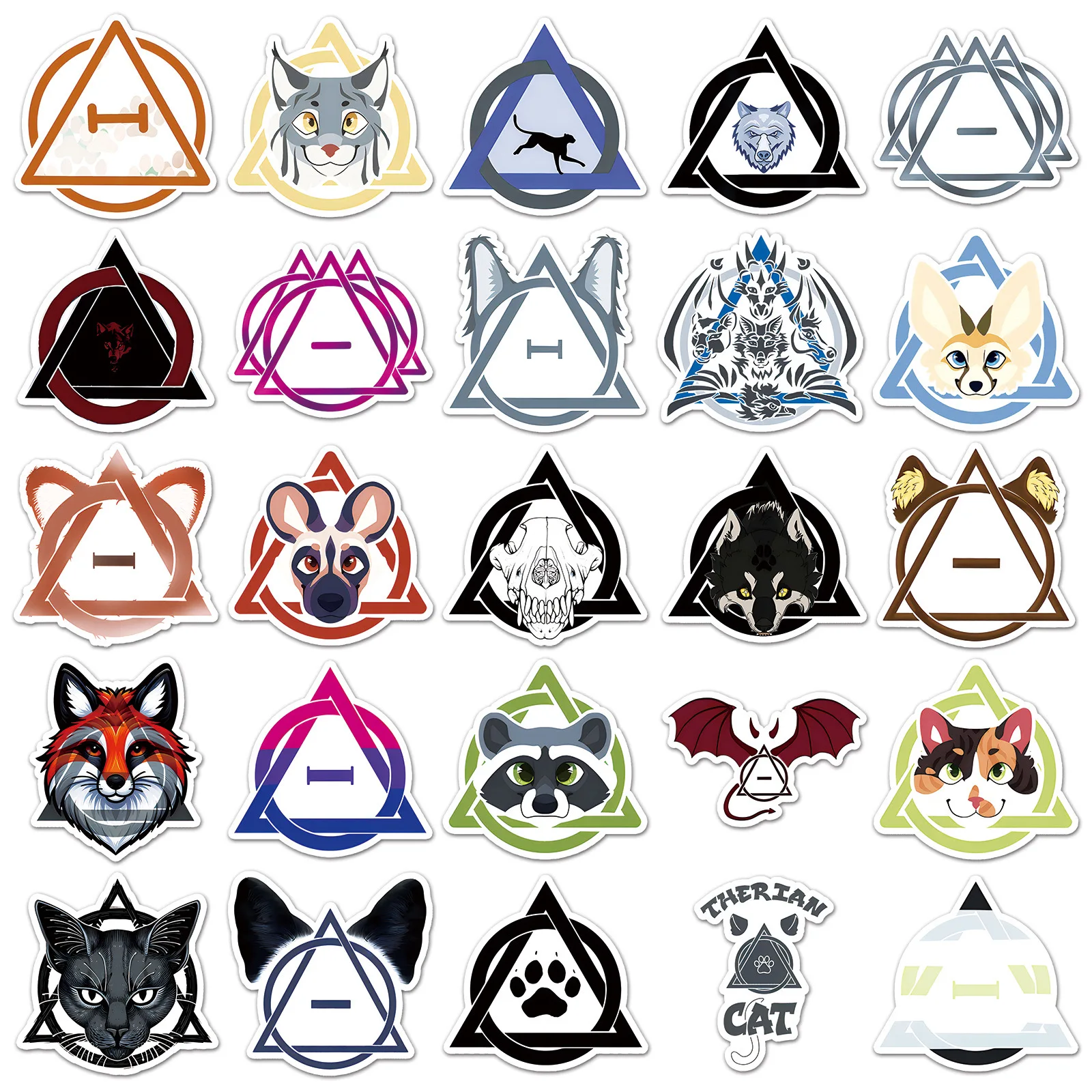 10/50pcs Cartoon Therian Stickers Aesthetic Graffiti Animal Decals Laptop Scrapbook Guitar Skateboard Vinyl Waterproof Stickers