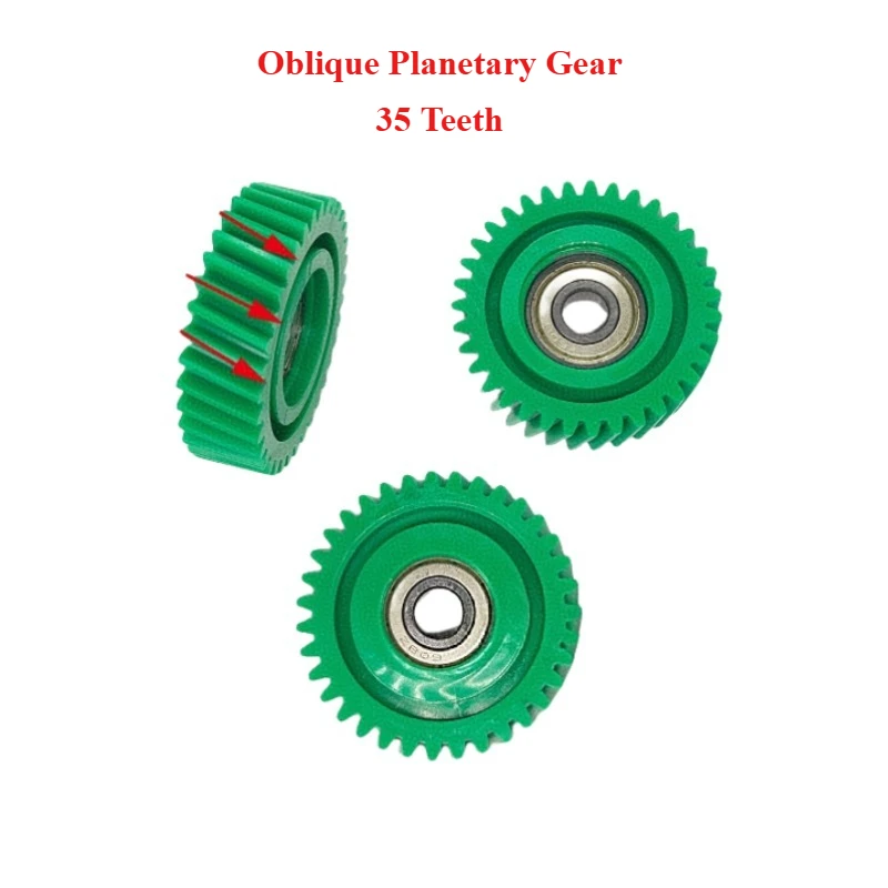 35 Teeth Oblique Planetary Gear 47.5x13mm Green Helical Gears With 8mm Bearings Electric Bike Nylon Gear E-bike Hub Motor Parts
