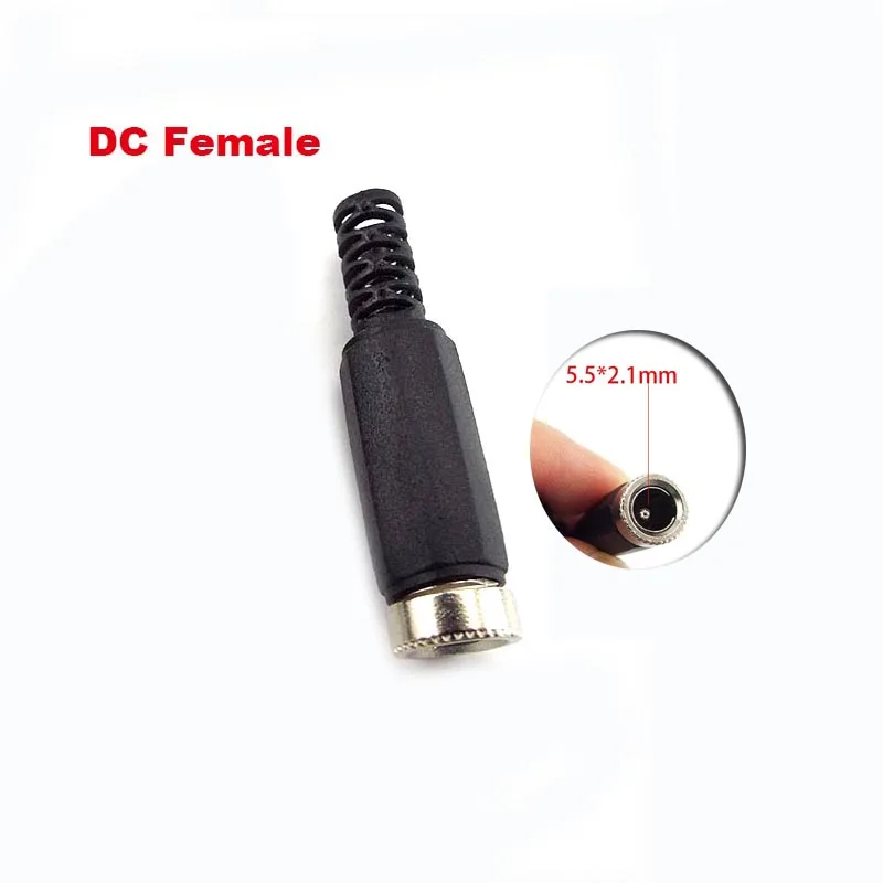 10Pcs DC Male Connectors DC Female Adapter DC Power Jack Plug Cctv Camera Security System for DIY Cctv Accessories 2.1*5.5MM