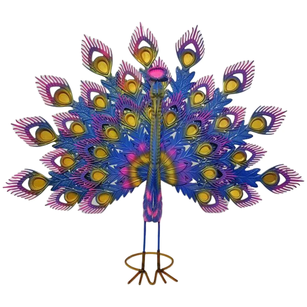 Garden Peacock Exquisite Statue Supplies Iron Art Sculptures Craft Handicraft Waterproof Gifts for Outdoor Indoor Yard