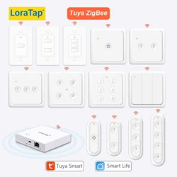 LoraTap ZigBee 3.0 Wireless 14 EU US Push Button Remote Tuya Scene Automation Control Switch Smart Life App Hub Need