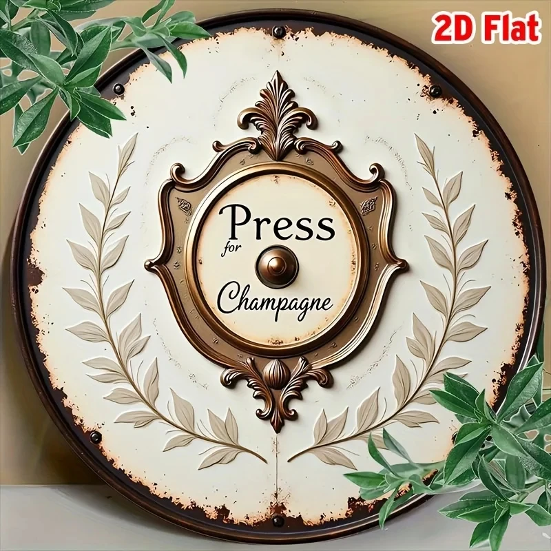2D Flat, 1-Piece Vintage 8x8inch Aluminum Round Sign with 