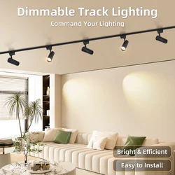 Dimming Led Track Light Spotlights 20W COB Wall Track Rail Lighting Indoor for Living Room Shop AC180V-260V Ceiling Spot Light