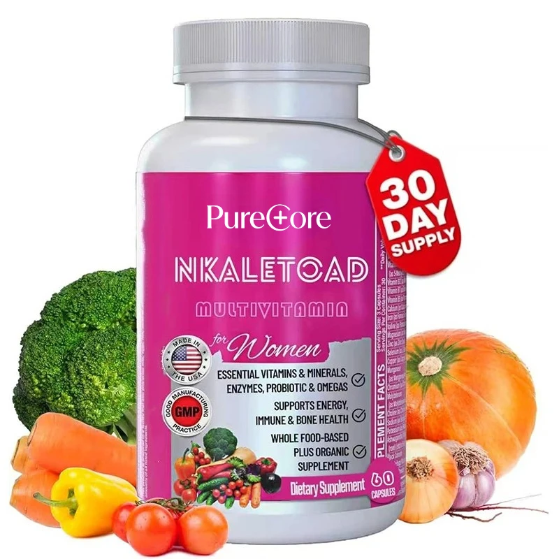 Complex Vitamins Containing Folic Acid, Minerals, Probiotics, and Omega, Vegan, Non GMO -60 Capsules