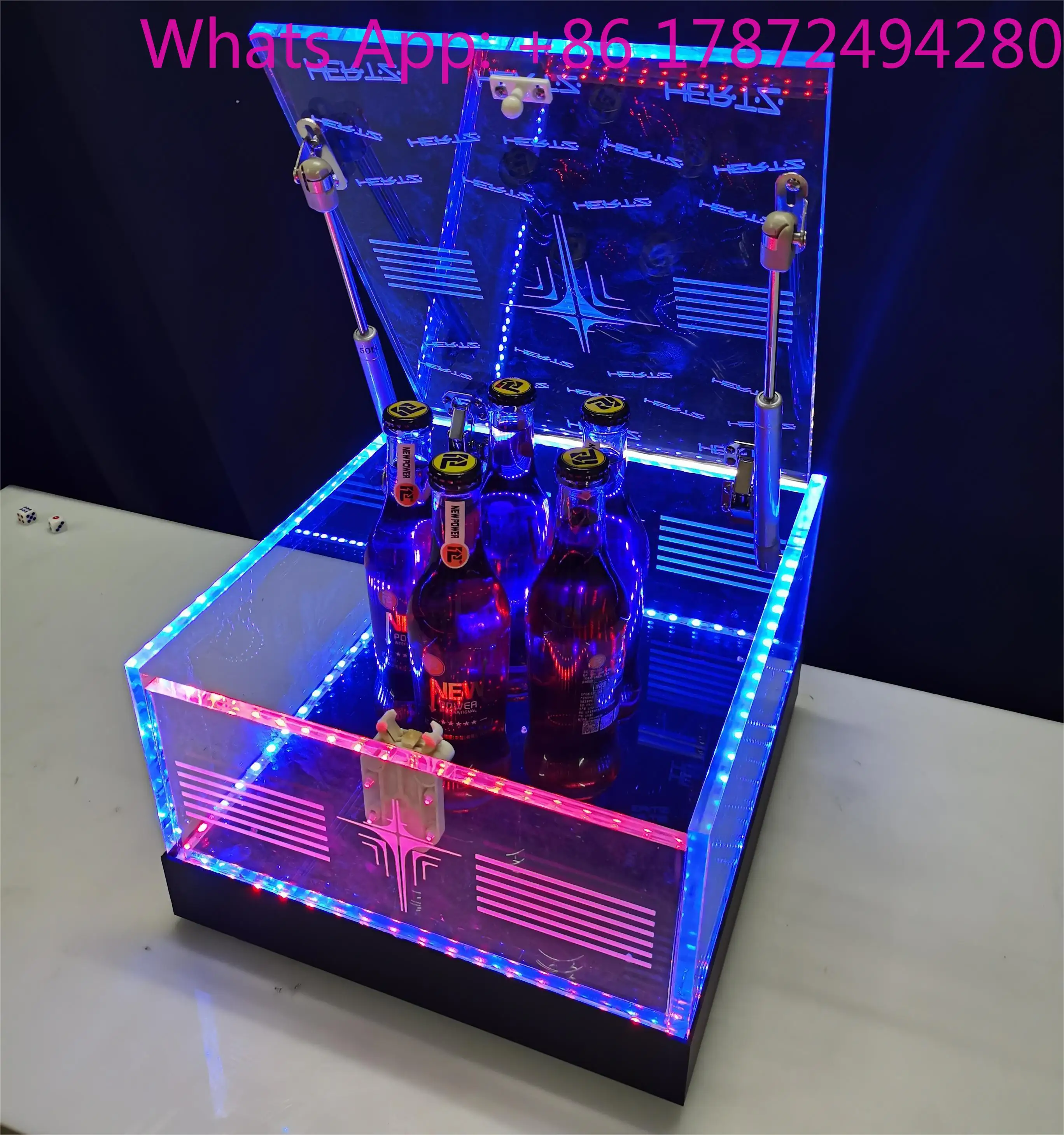 VIP Service LED Ace Spade Carrier Suitcase for Champagne Bottle Display Stand for Advertising Beverage Tubs & Ice Buckets