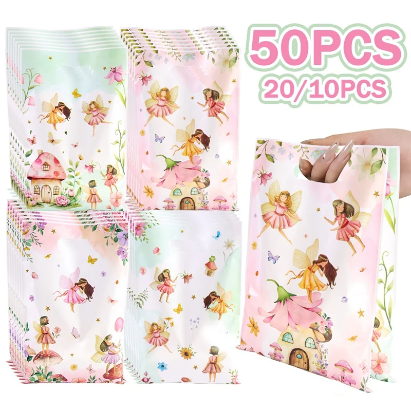 10/20/50 Piezas Bolsas de Regalo para Fiesta de Hadas, Recuerdos para Fiesta de Cumpleaños de Hadas, Suministros para Decoración de Fiesta de Cumpleaños de Hadas y Mariposas, Empaque de Regalo