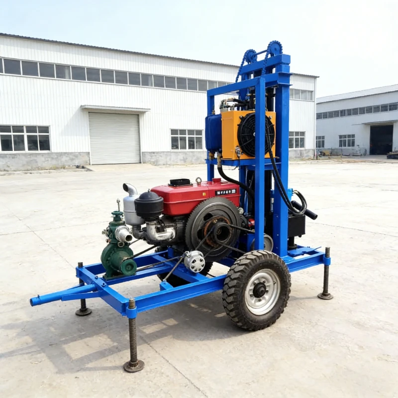 Trailer-Mounted Diesel Drill Rig 100m 200m 300m Depth Ideal for Small Farms Homesteads and Rural Water Supply