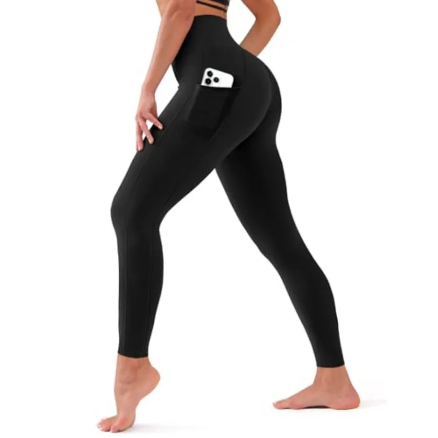 

Bluemaple High Waisted Leggings for Women - Tummy Control Pants Non See Through Workout Soft Yoga Pants for Running Plus Size