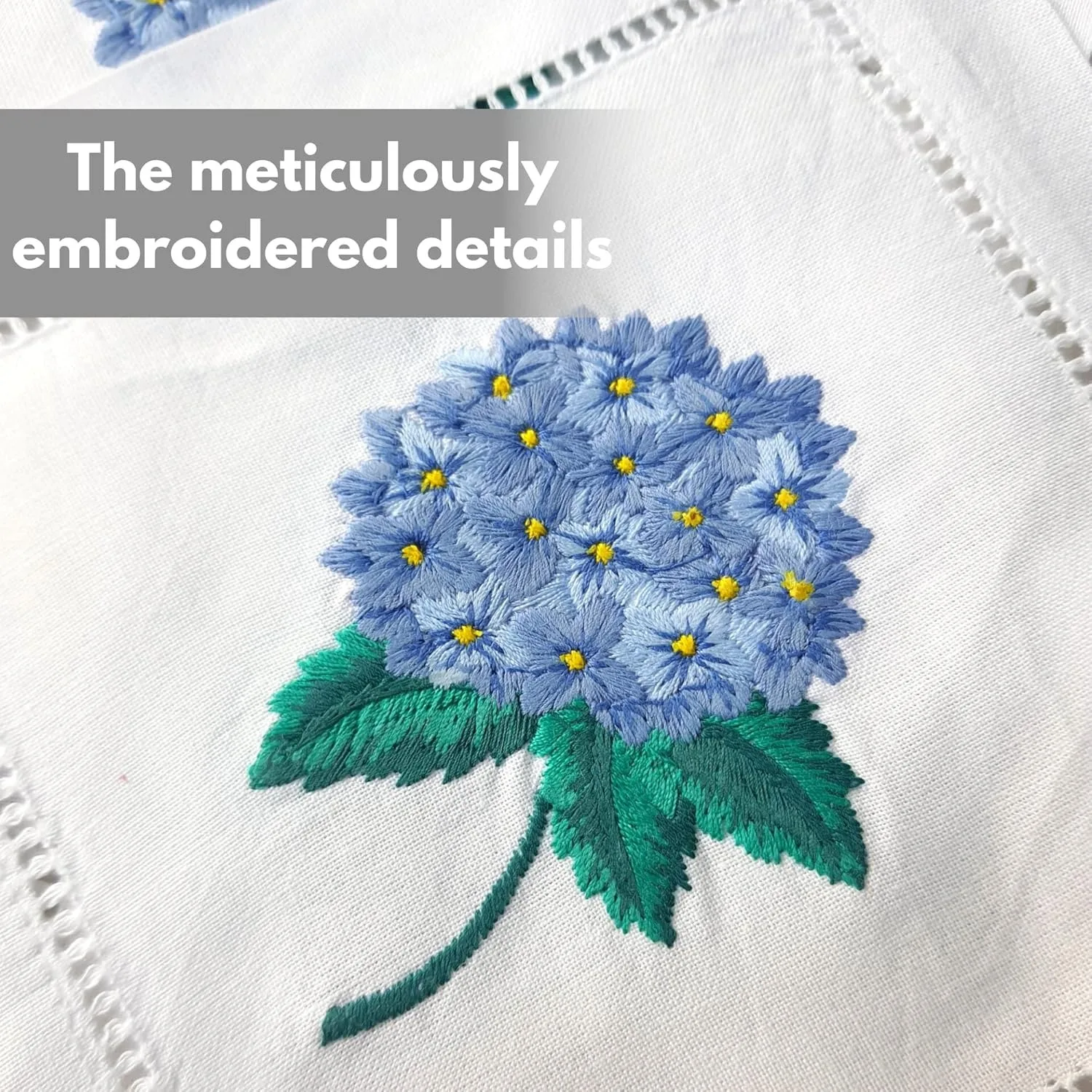 Floral Hand-Embroidered Cotton - Monogrammed Handkerchief 评论和价格