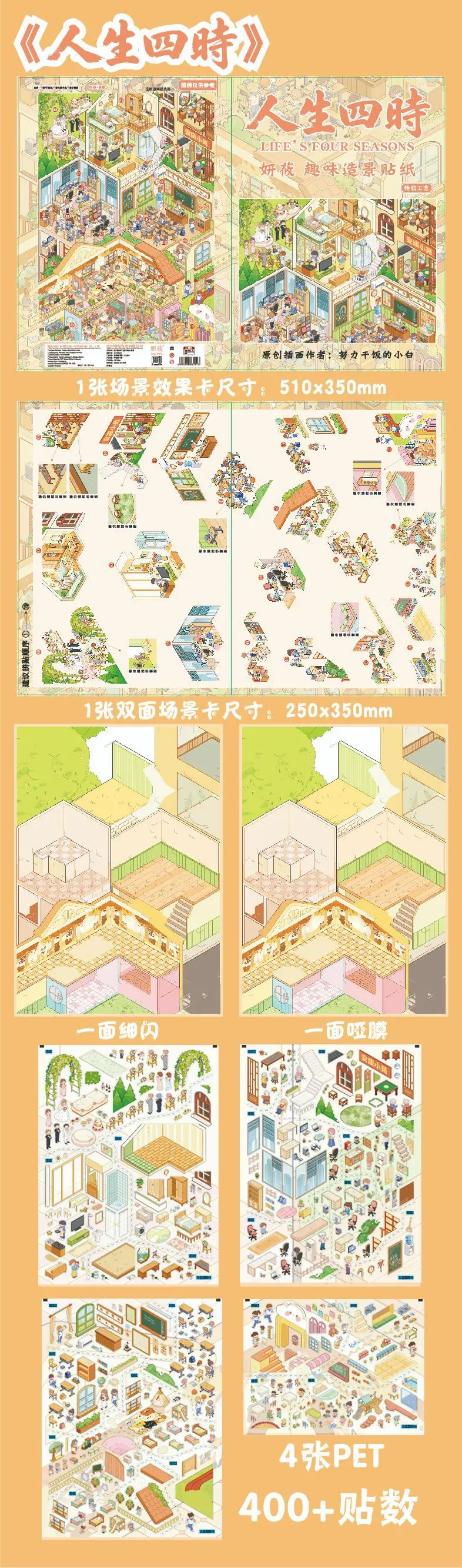 Kawaii 3D-Aufkleber „Ein Eckchen der Stadt“ mit Morgenlicht-Bubble-Station-Landschaft – DIY-Taschenkabinen-Szene als Festtagsgeschenk – Detail 3