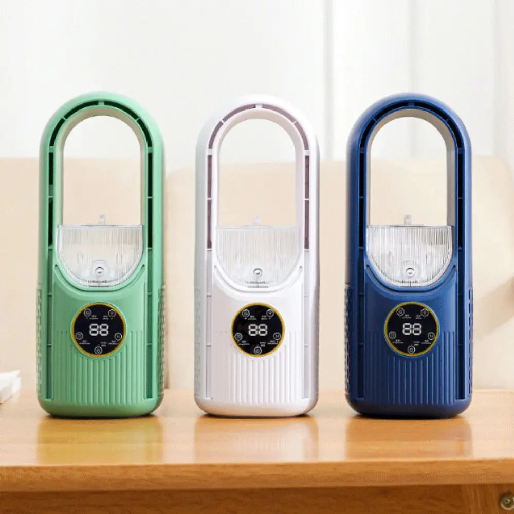 6 Speed Portable Air Cooler Silent Timer Humidifying Function Leafless Fan Adjustable Wind Speeds Compact Lightweight