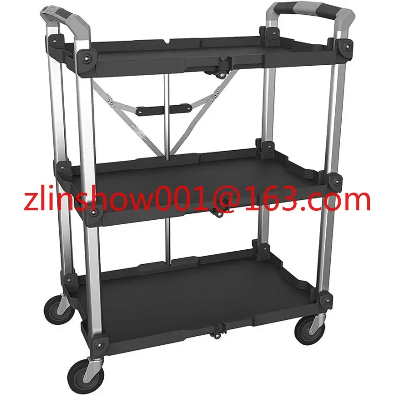 Foldable Tool Cart, Three-layer Outdoor Live Streaming Stall, Small Camping Movable and Silent