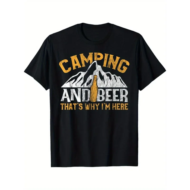 

Camping and Beer Shirt for Men Funny Outdoor Drinking T Shirt Thats Why Im Here Graphic Tee Gift for Camper Beer Lover