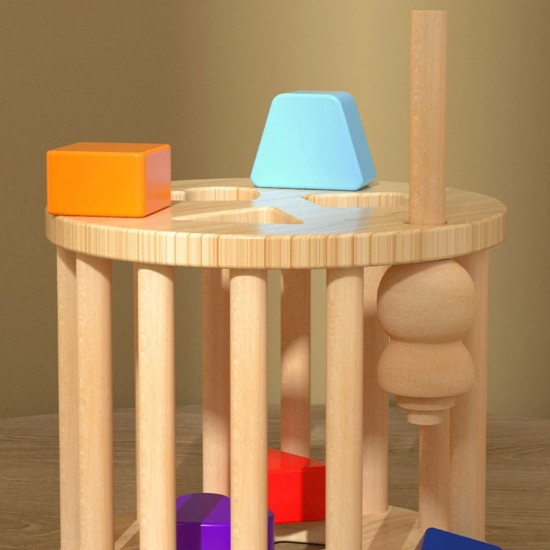 2-in-1-Montessori-Puzzle für die Früherziehung für Kleinkinder, stabile Holzkonstruktion, Baby-Kleinkind-Geometrieform