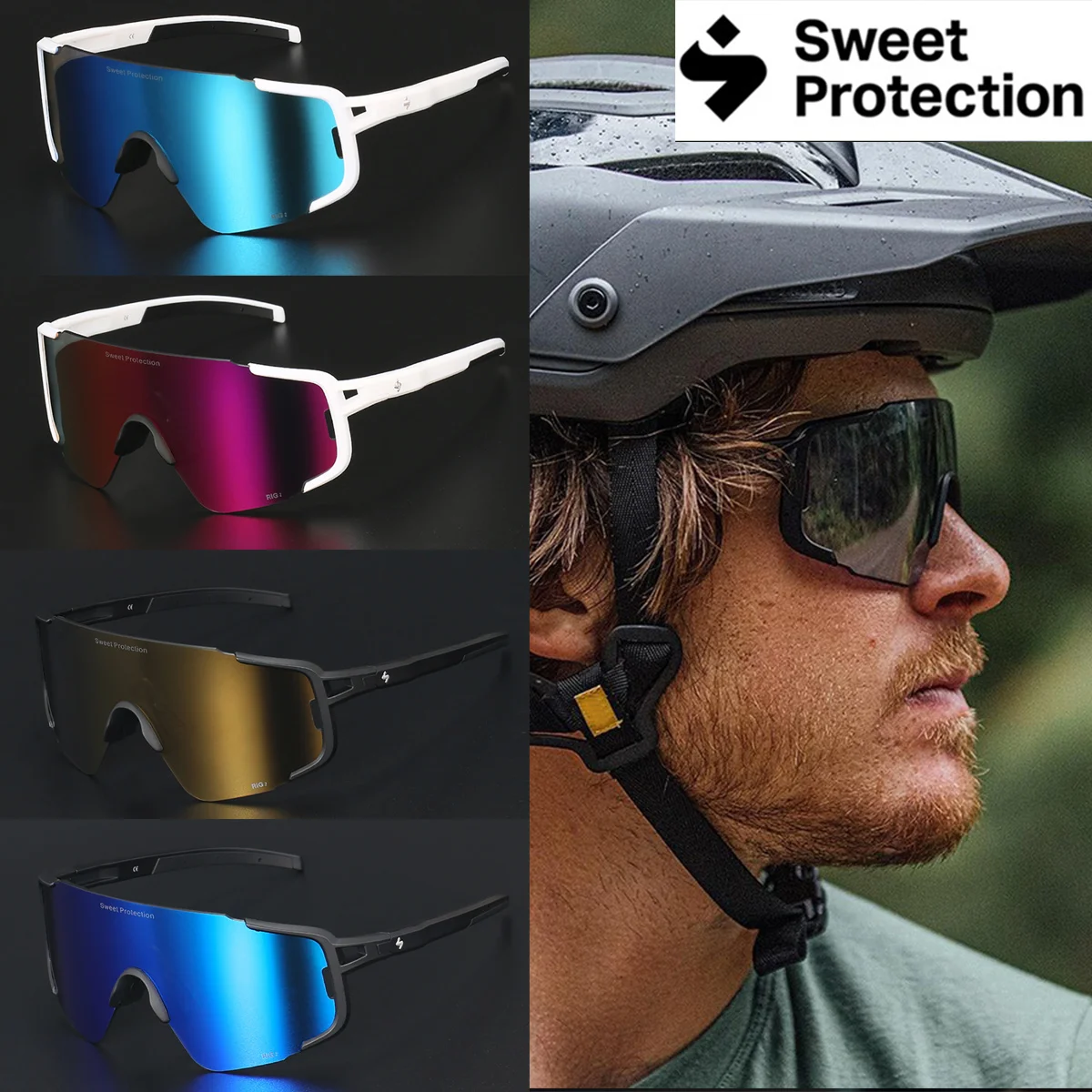 SWEET PROTECTION UV400 Polarized Sports Sunglasses Men Women Cycling Bicycle MTB Mountain Bike Outdoor Running Eyewear