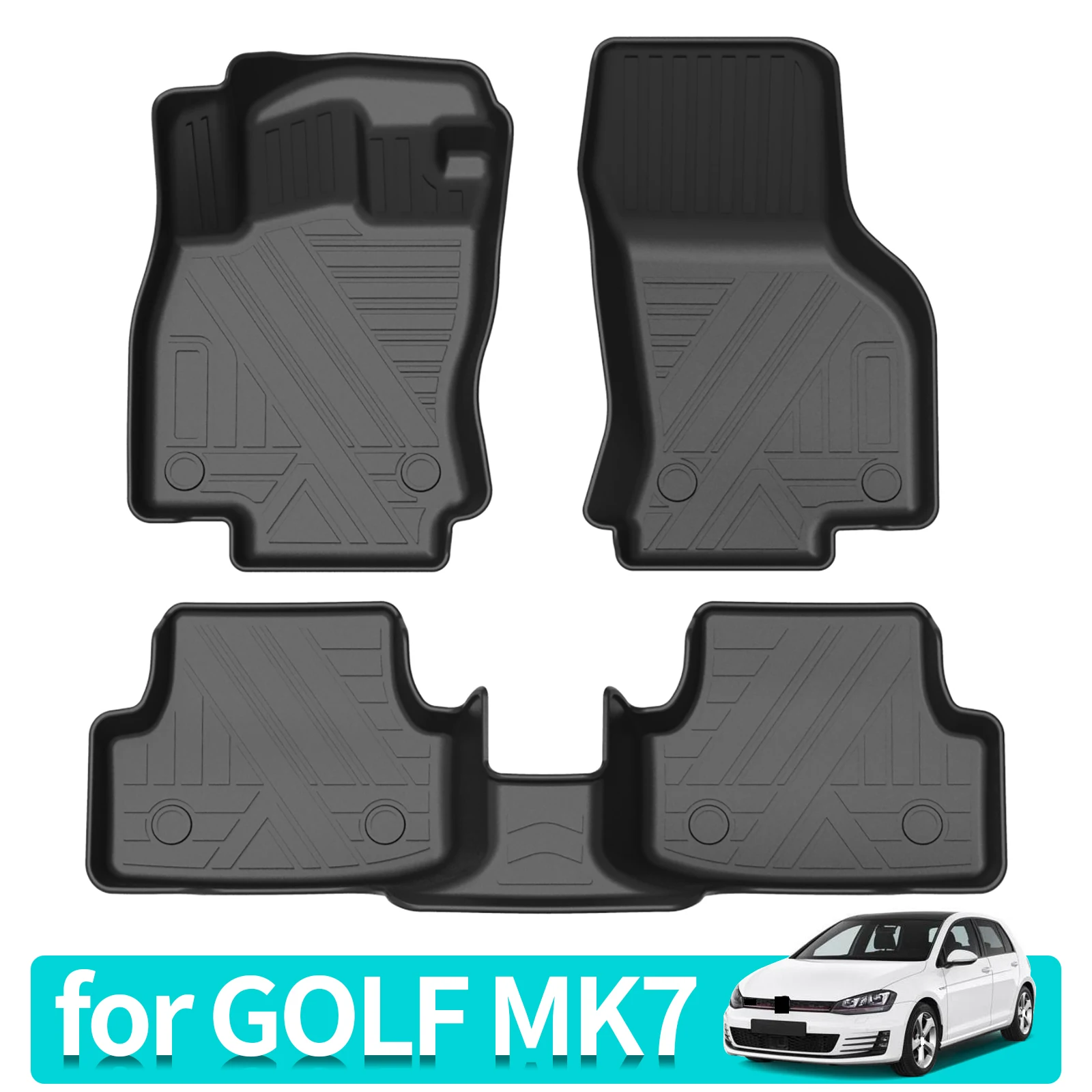 

Car Floor Mats for VW Golf 7 MK7 2013-2020 Pad TPE Trunk Backrest