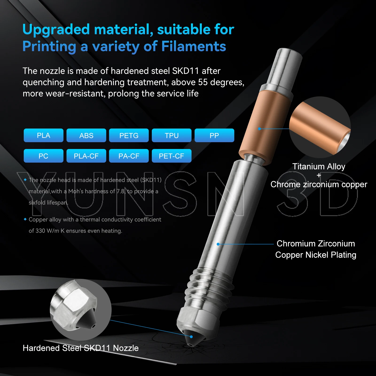 3.0 TZ E3 Hochgeschwindigkeits-Druckkopf-Upgrade-Hotend-Kit für Ender 3/3 Pro/3 V2/CR10/VORON 2.4 Hi-End-Extruder J-Head 3D-Schnelldruck – Detail 6