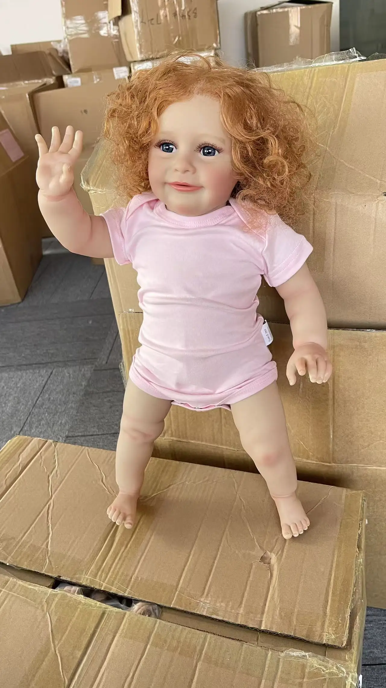 22 "zoe reborn criança boneca artesanal realista bebê recém-nascido menina pano macio corpo real olhando bonecas do bebê mesmo das fotos