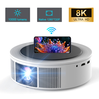 Projector with WiFi and Bluetooth, Native 1080P  8K Supported,  for USB/iOS/Android/TV Stick/Laptop/U.S. Plug(White)