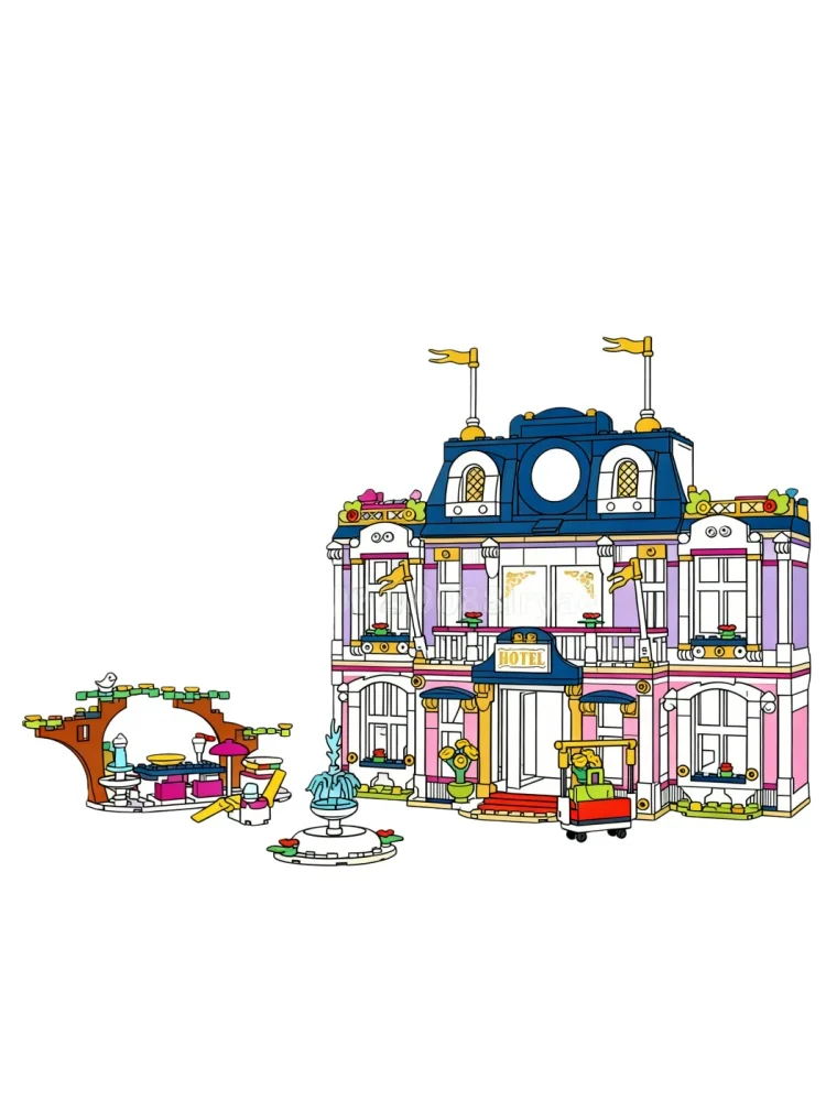 ชุดตัวต่อบล็อกแบบประกอบเอง รุ่นบ้านพักตากอากาศ ปราสาท วิวเมือง ของเล่นเด็กผู้หญิง ของขวัญสำหรับเด็ก