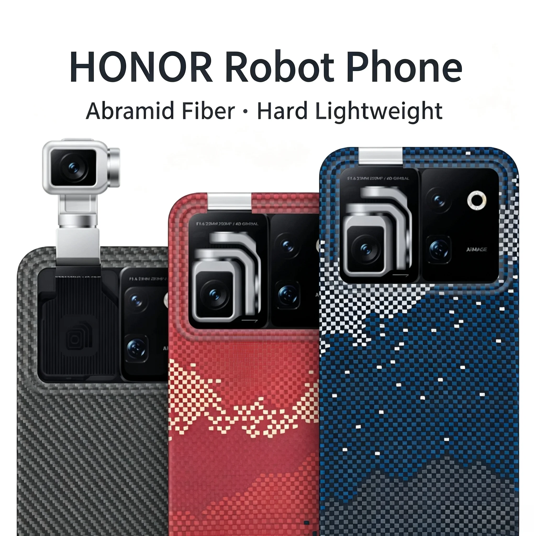 Original Aramid Carbon Fiber Magnetic Case for Honor Robot Phone Wireless Charger Hard Lightweight Anti Drop Protection Cover