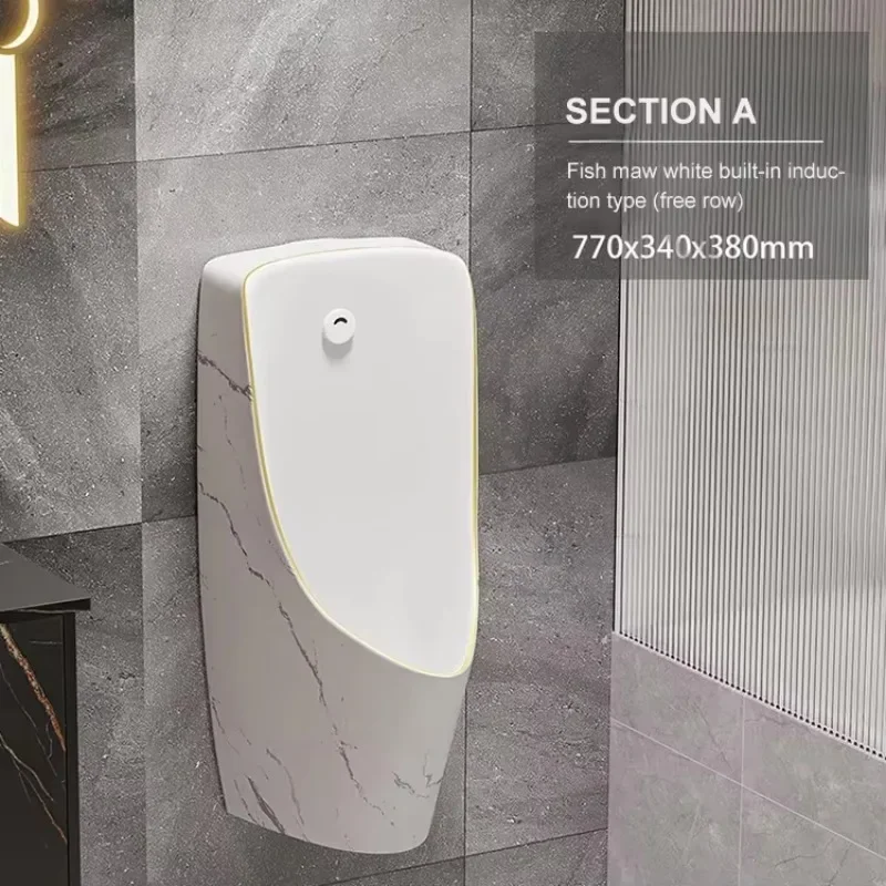 Urinarios de Cerámica Blancos con Sensor, Montados en la Pared, con Acabado Granulado, Precio Competitivo, Personalizables
