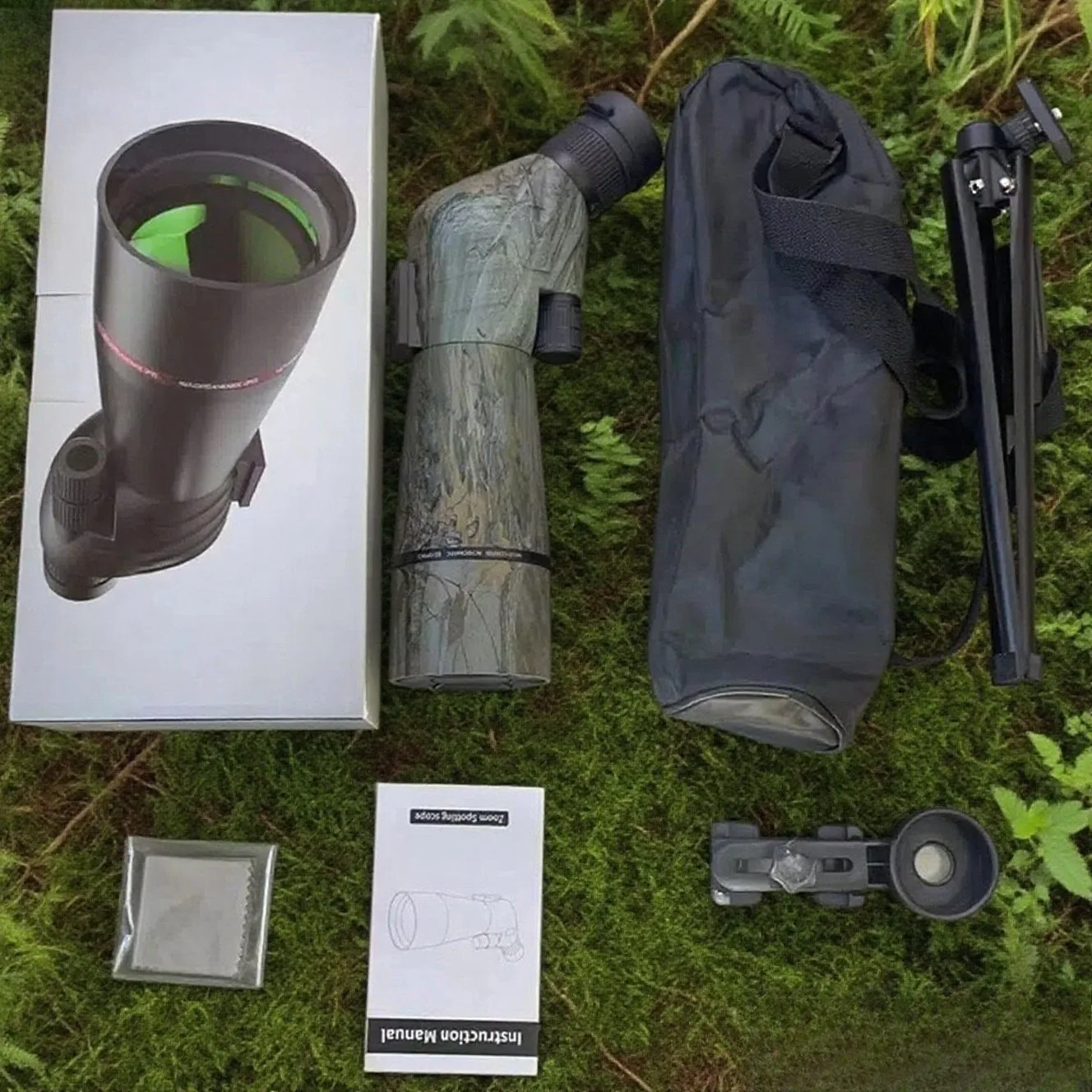 

SUNCORE Professional Spotting Scope for Bird Watching - FMC Coating, Telescope with Mix Color, 30cm Metal Tripod