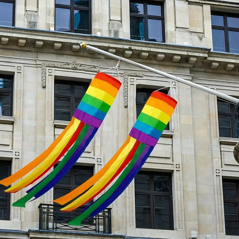 Rainbow Windsock Pride Flag Vivid Color Gay Banner LGBT Equality Garden Decorative Windsock