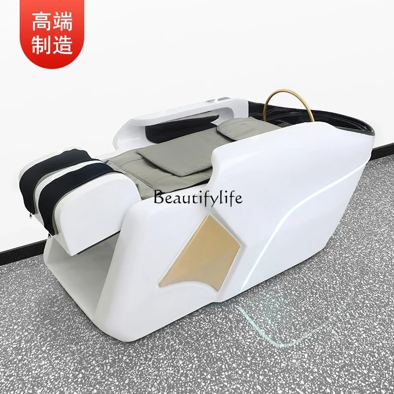 Automatic Intelligent Massage Flushing Integrated Electric Massage and Hairdressing Ceramic Basin for Hair Washing Station