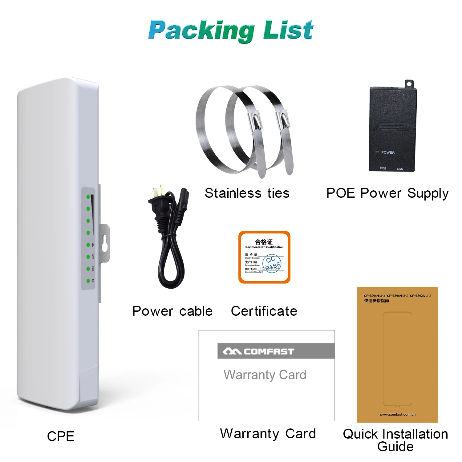 COMFAST2.4Ghz 1Km-5km Long Range Extender WiFi Access Point 300Mbps Outdoor CPE Bridge Repeater Router AP Wi-Fi Bridge p to p