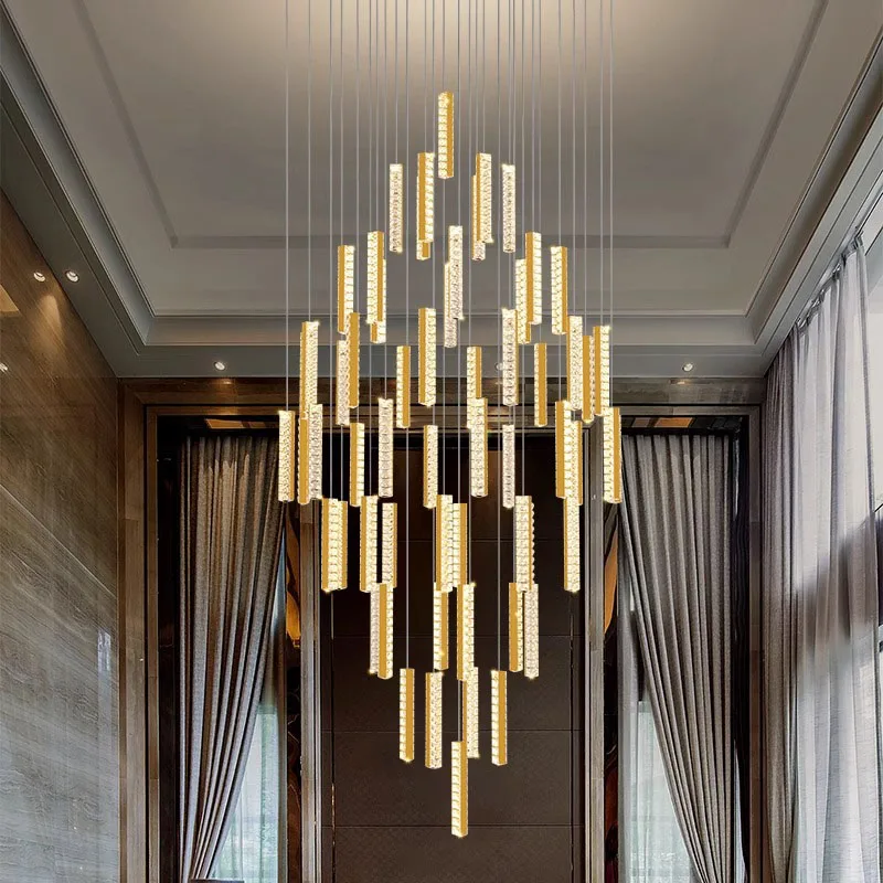 Modern home decoration crystal chandelier, stair Pendant lamp, living room Pendant lights, interior lighting