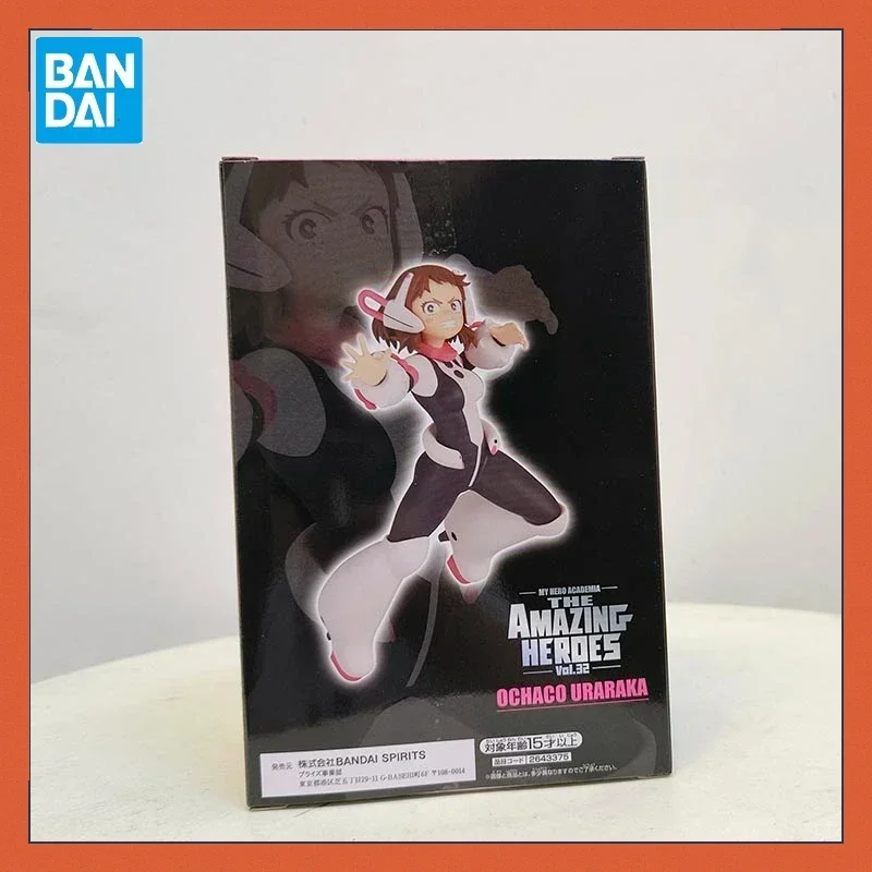 Bandai My Hero Academia Action Figure Brinquedos para Crianças, Anime Original, Ochaco Uraraka, Modelo Colecionável, Presente de Enfeites, Em Stock