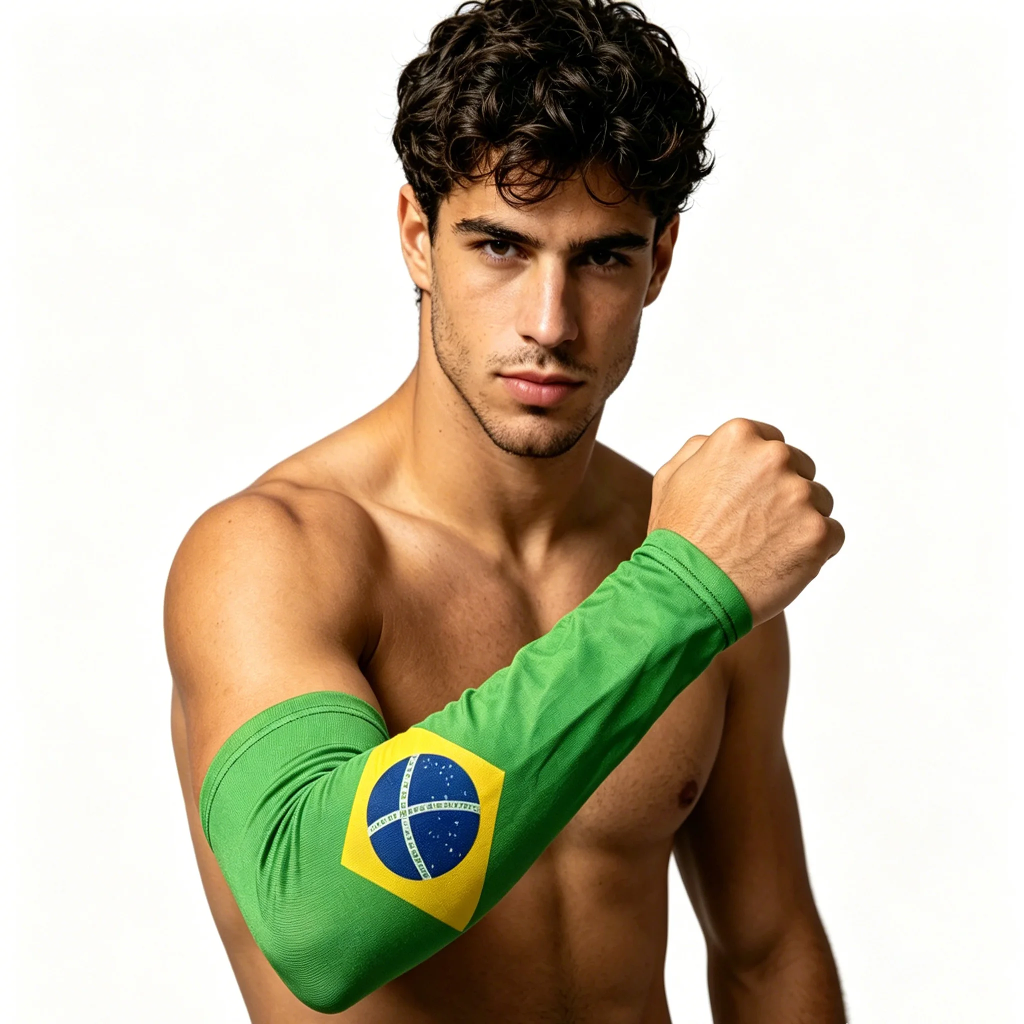 Flagicts Four-way stretch Brazil Flags Sun Protection Arm Long Sleeve