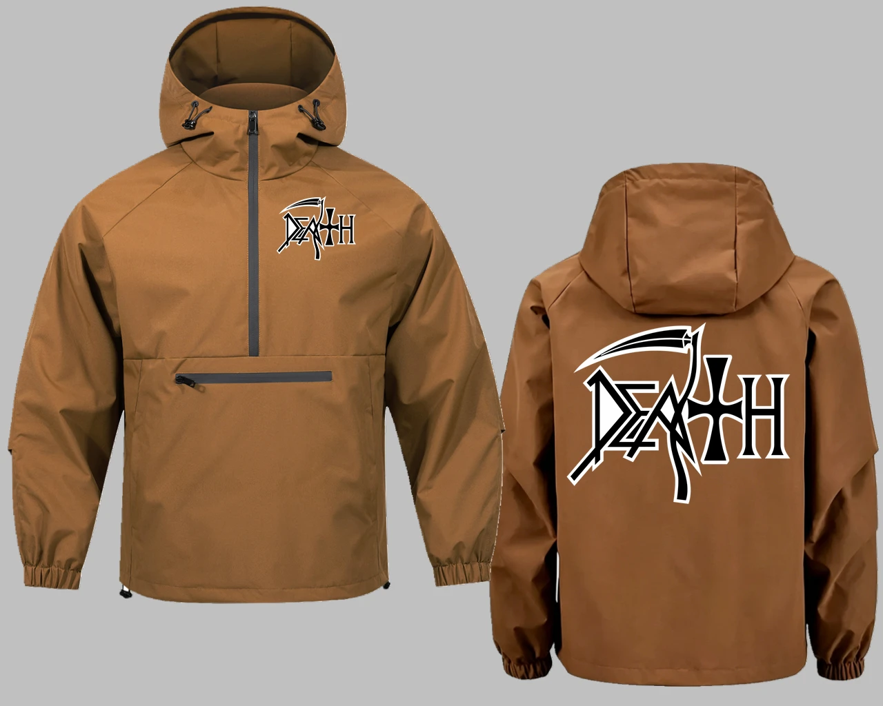 Sweat à capuche humoristique The Representative Band Of Death Metal Man Hiphop, sweat-shirts Death Metal, pull de sport pour homme avec demi-zip