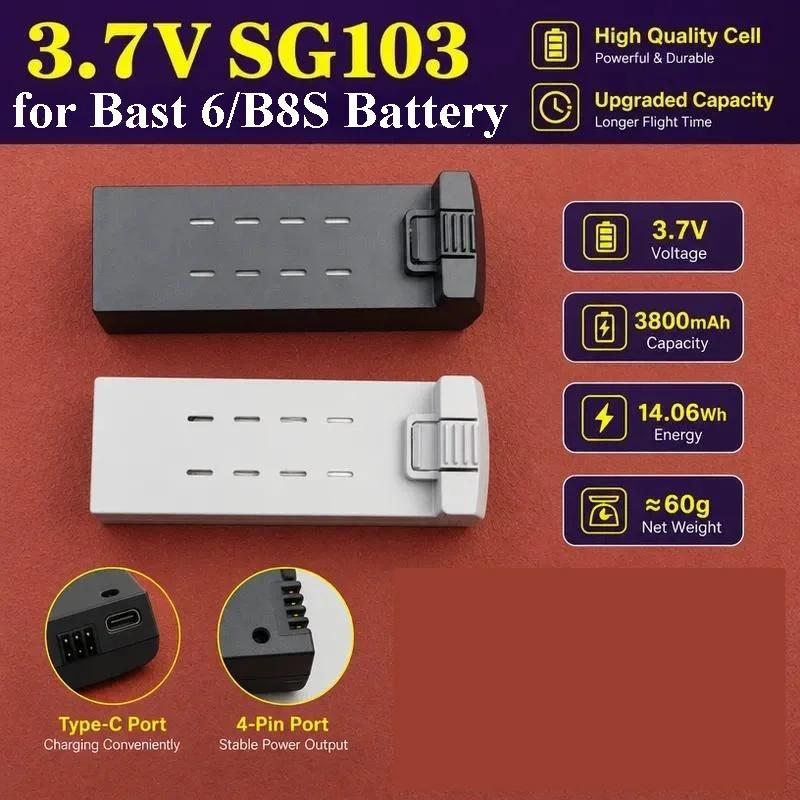 for SG103 Beast 6 Six Aerial Drone 3.7V 3800mAh Lithium Battery Large Capacity B8S Accessories