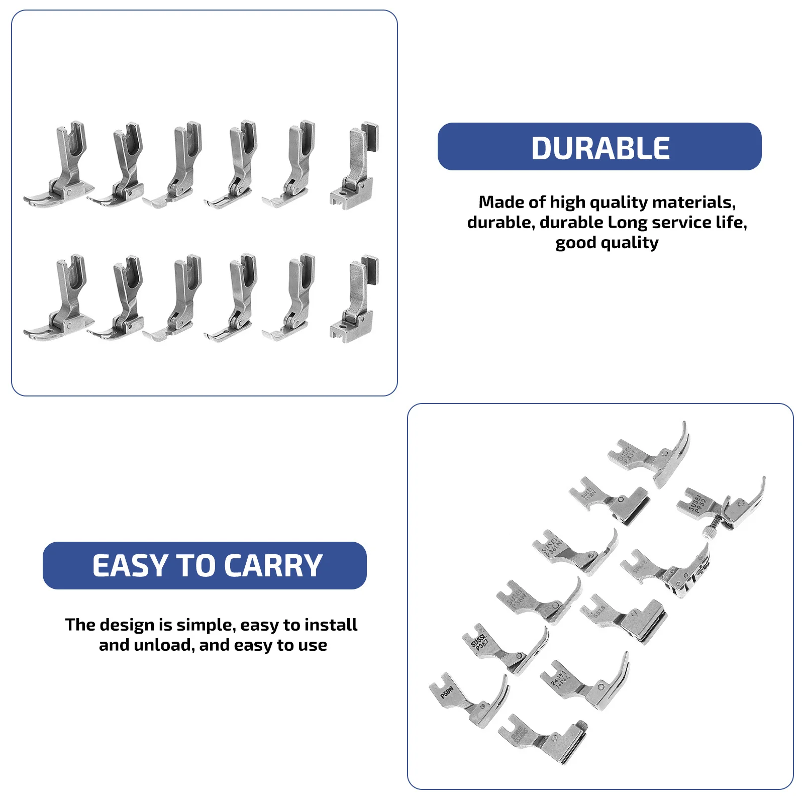 11 قطعة مجموعة أقدام الضغط من الفولاذ المقاوم للصدأ ملحقات ماكينة الخياطة الصناعية لآلات المقبض المنخفض لوازم الخياطة #5