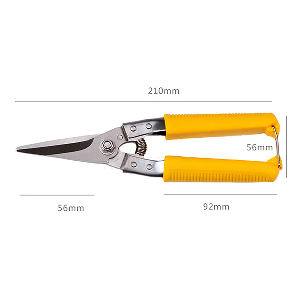 Tin Metal Sheet Scissors Shears Hand Tool PP Handle Straight Hand Tool Industry Work Metal (Yellow)